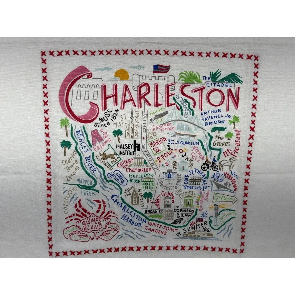 Catstudio Charleston SC Dish Kitchen Tea Towel With Keepsake Envelope Souvenir